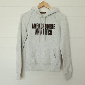 Abercrombie & Fitch heathered gray/cream hoodie